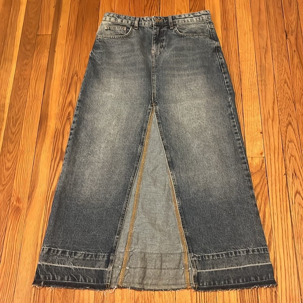 BDG Blue Denim Maxi Skirt Size Medium - Picture 2 of 6